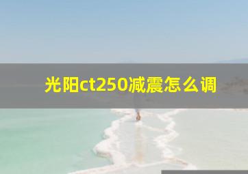 光阳ct250减震怎么调