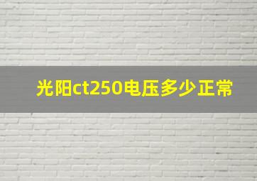 光阳ct250电压多少正常