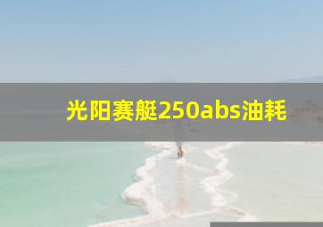 光阳赛艇250abs油耗