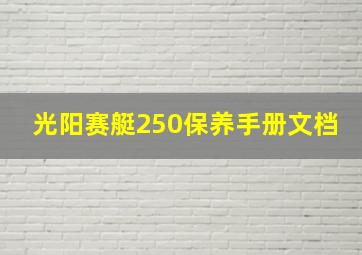 光阳赛艇250保养手册文档