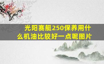 光阳赛艇250保养用什么机油比较好一点呢图片