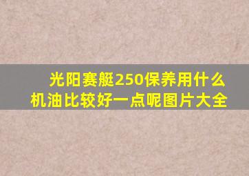 光阳赛艇250保养用什么机油比较好一点呢图片大全