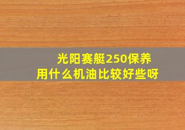 光阳赛艇250保养用什么机油比较好些呀