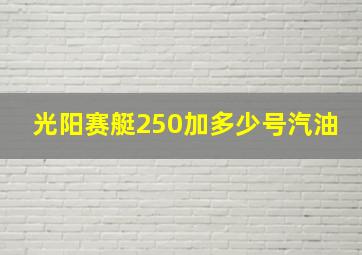 光阳赛艇250加多少号汽油