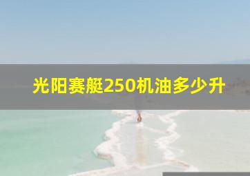 光阳赛艇250机油多少升