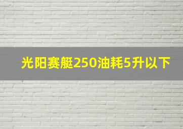 光阳赛艇250油耗5升以下