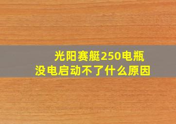 光阳赛艇250电瓶没电启动不了什么原因