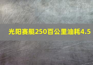 光阳赛艇250百公里油耗4.5