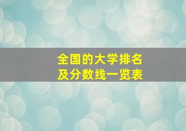 全国的大学排名及分数线一览表