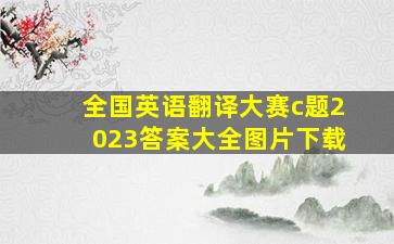 全国英语翻译大赛c题2023答案大全图片下载