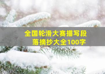 全国轮滑大赛描写段落摘抄大全100字