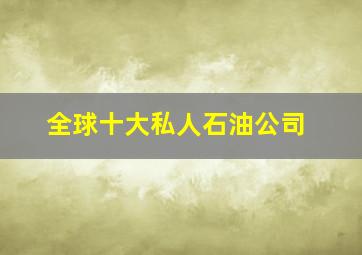 全球十大私人石油公司