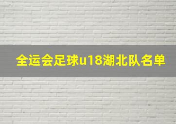 全运会足球u18湖北队名单