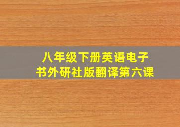 八年级下册英语电子书外研社版翻译第六课