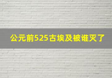 公元前525古埃及被谁灭了