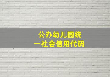 公办幼儿园统一社会信用代码