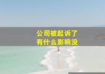 公司被起诉了有什么影响没