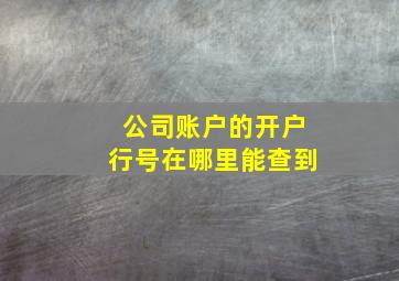 公司账户的开户行号在哪里能查到