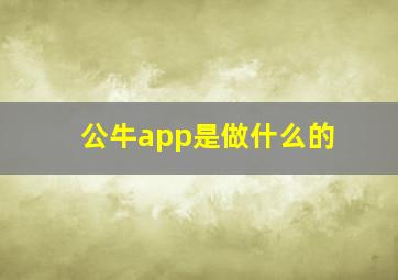 公牛app是做什么的