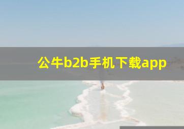 公牛b2b手机下载app