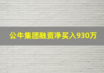 公牛集团融资净买入930万