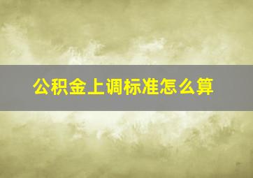 公积金上调标准怎么算