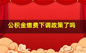 公积金缴费下调政策了吗