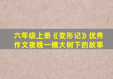 六年级上册《变形记》优秀作文夜晚一棵大树下的故事