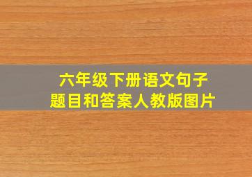 六年级下册语文句子题目和答案人教版图片