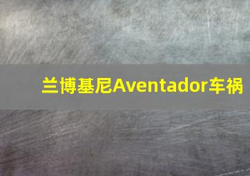 兰博基尼Aventador车祸