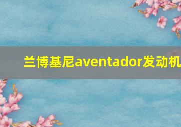 兰博基尼aventador发动机