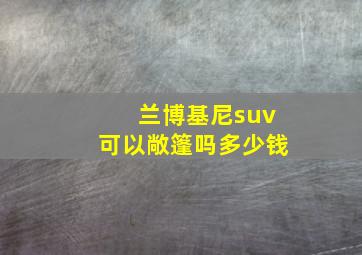 兰博基尼suv可以敞篷吗多少钱