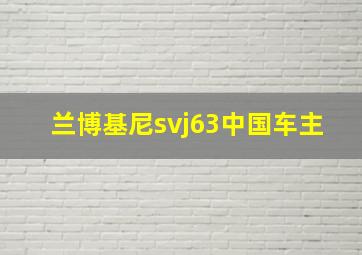 兰博基尼svj63中国车主