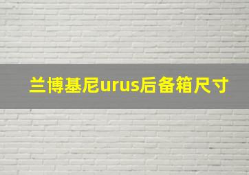 兰博基尼urus后备箱尺寸