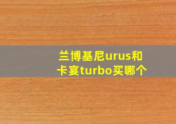 兰博基尼urus和卡宴turbo买哪个