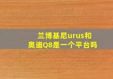 兰博基尼urus和奥迪Q8是一个平台吗