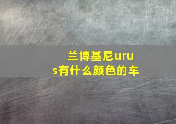 兰博基尼urus有什么颜色的车