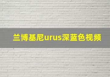 兰博基尼urus深蓝色视频