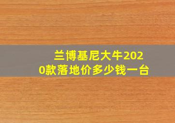 兰博基尼大牛2020款落地价多少钱一台