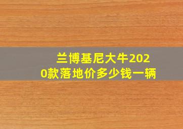 兰博基尼大牛2020款落地价多少钱一辆