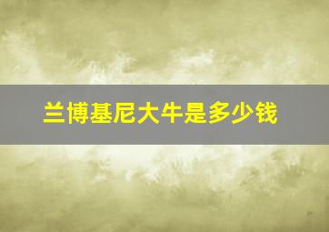 兰博基尼大牛是多少钱