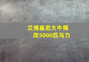 兰博基尼大牛爆改5000匹马力