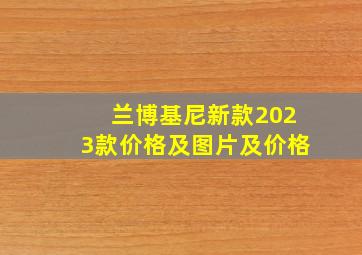 兰博基尼新款2023款价格及图片及价格