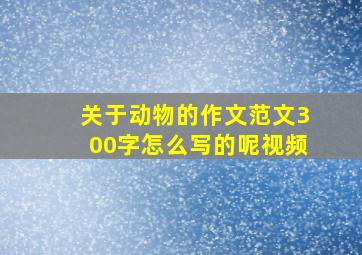 关于动物的作文范文300字怎么写的呢视频