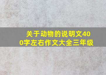 关于动物的说明文400字左右作文大全三年级