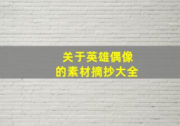 关于英雄偶像的素材摘抄大全