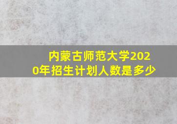 内蒙古师范大学2020年招生计划人数是多少