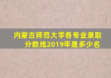 内蒙古师范大学各专业录取分数线2019年是多少名