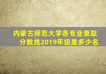 内蒙古师范大学各专业录取分数线2019年级是多少名