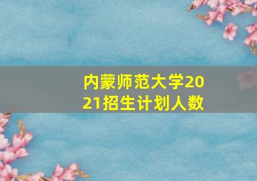 内蒙师范大学2021招生计划人数